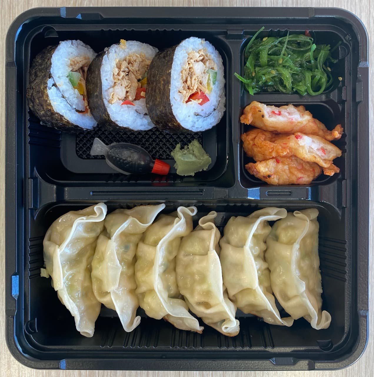 Sushi Meets Dumplings Bento